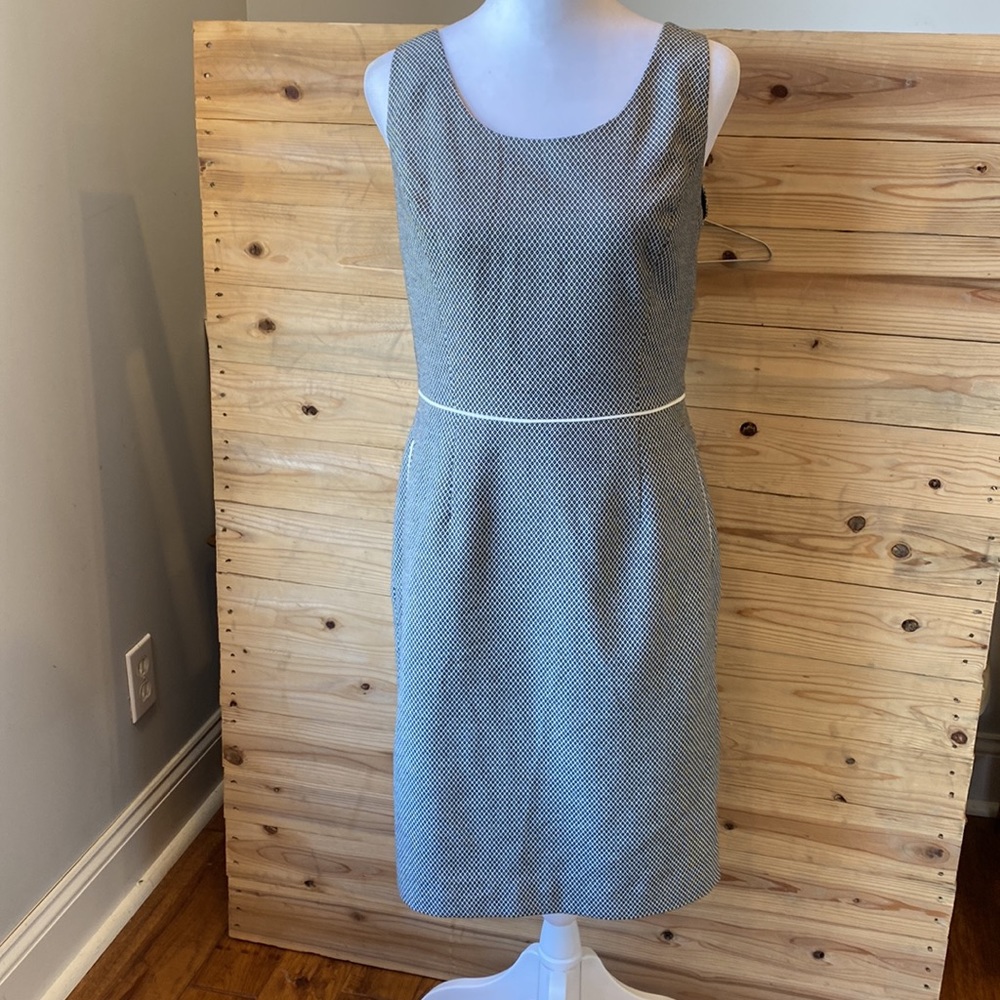Black and white dress from the Limited. Figure flattering details.